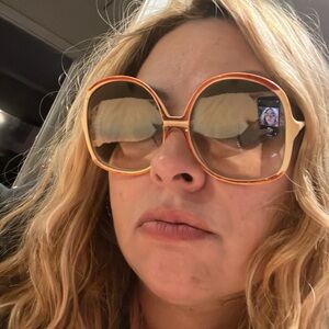 Vintage Style Sunglasses - Cream and Brown